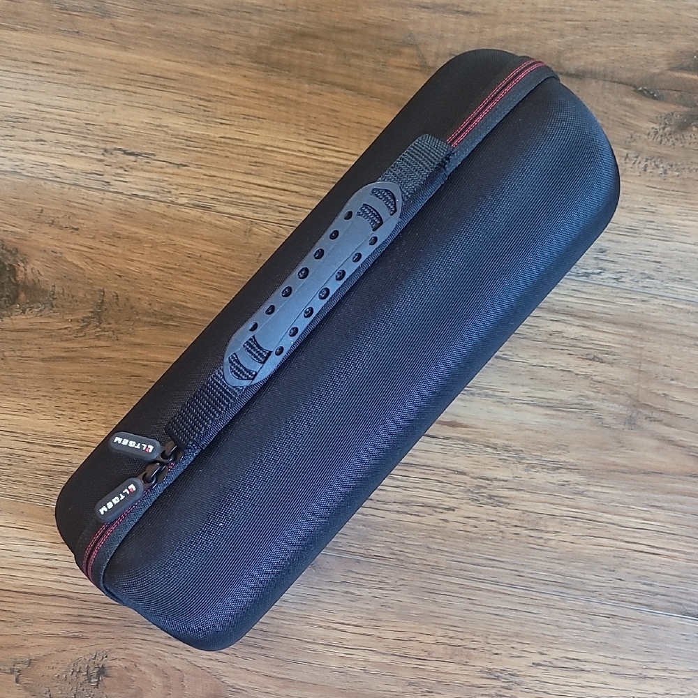 LLTGEM Portable Speaker Case, Storage For Charger, Black, Hard Shell